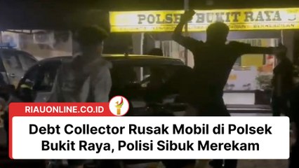 Debt Collector Rusak Mobil di Polsek Bukit Raya, Polisi Sibuk Merekam