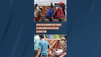 Kepala Desa Bandar Sakit Parah, Ditandu Warga Berjalan Kaki Sejauh 12 KM