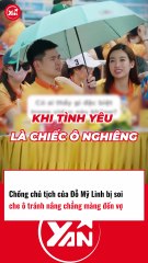 Chồng Đỗ Mỹ Linh bị soi che ô mà không quan tâm vợ
