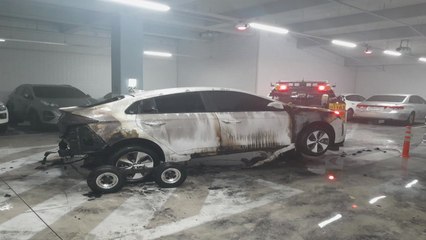 대구 아파트 지하주차장 전기차에 불...2시간여 만에 꺼져 / YTN