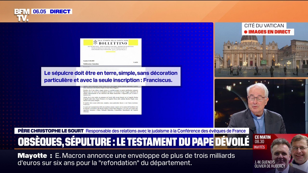 Obsèques, sépulture: le testament du pape François dévoilé
