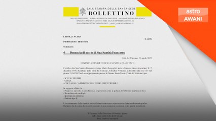 Pope Francis meninggal akibat strok dan kegagalan jantung