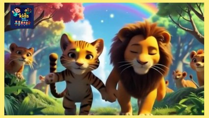 The little cat saved the injured lion and prepared delicious food to entertain the lion.