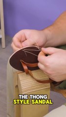 He made leather sandals for his girl!