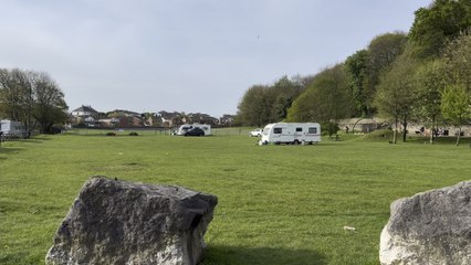 Travellers set up camp on Heysham village green