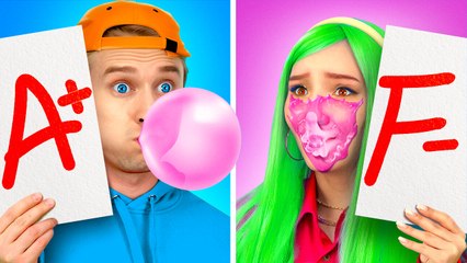 BONS CONTRE MAUVAIS TRUCS D'ÉCOLE || Gadgets Scolaires Étonnants ! Types d'Élèves par 123 GO! Genius