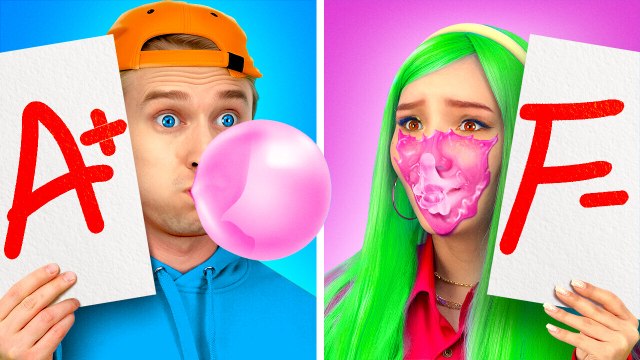 BONS CONTRE MAUVAIS TRUCS D'ÉCOLE || Gadgets Scolaires Étonnants ! Types d'Élèves par 123 GO! Genius