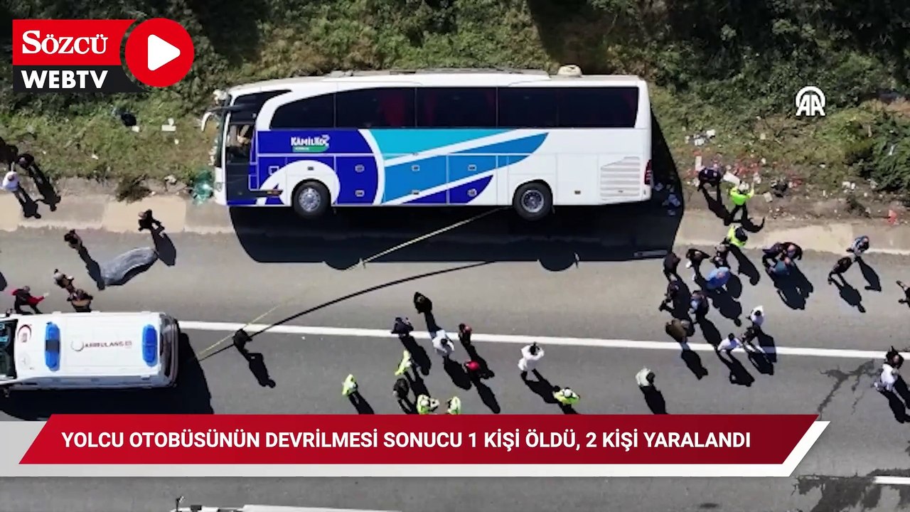 Yolcu otobüsünün devrilmesi sonucu 1 kişi öldü,...