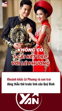 Lê Phương và con trai đứng thẫn thờ trước linh cửu Quý Bình
