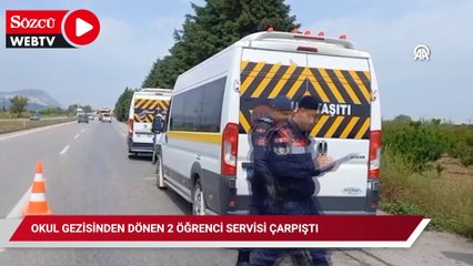 Okul gezisinden dönen 2 öğrenci servisi çarpıştı