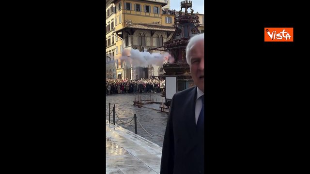 Giani allo Scoppio del carro a Firenze per Pasqua: La più antica delle nostre tradizioni. Auguri