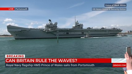 WATCH: Moment Royal Navy flagship HMS Prince of Wales sails from Portsmouth