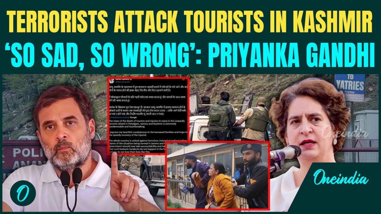 Pahalgam Terror Attack: Priyanka Gandhi REACTS As Kashmir Terror Attack Kills Multiple Tourists