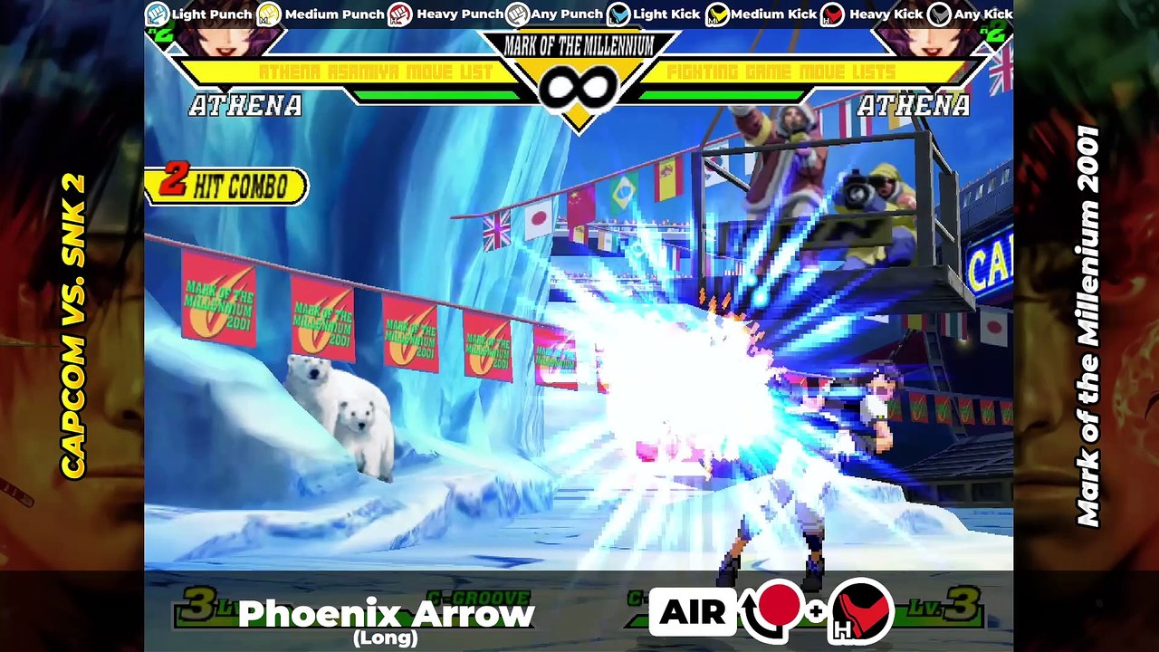 ATHENA MOVE LIST - Capcom vs. SNK 2 (CVS2)