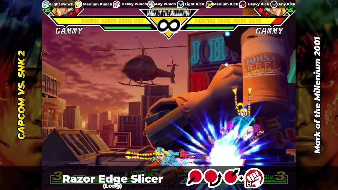 CAMMY WHITE MOVE LIST - Capcom vs. SNK 2 (CVS2)