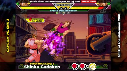 DAN HIBIKI MOVE LIST - Capcom vs. SNK 2 (CVS2)