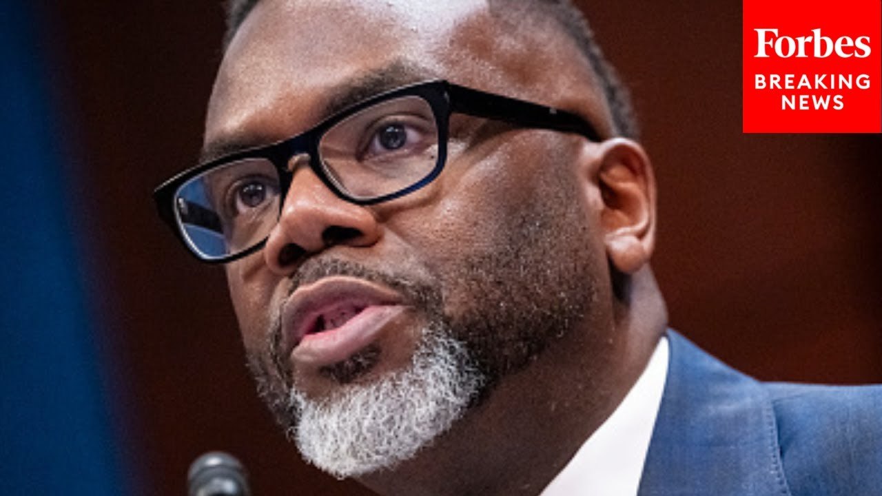 Chicago Mayor Brandon Johnson Holds Press Briefing On City Crime Rates