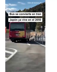 ¡Impresionante! Bus en Japón se convierte en tren y causa revuelo en redes sociales.