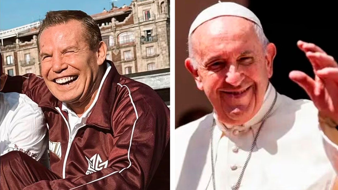 Julio César Chávez en evento del Papa Francisco pide a asistentes "poner atención para que se les salga el chamuco"