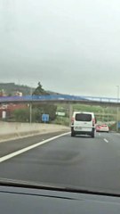 Accidente en la TF-5 el Jueves Santo en el que un BMW embistió a dos coches a la altura de Tacoronte