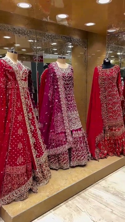 Viral video sakshisindhi Red Wedding Bridal gown Pakistani Long Kameez Lehenga Choli #garara
