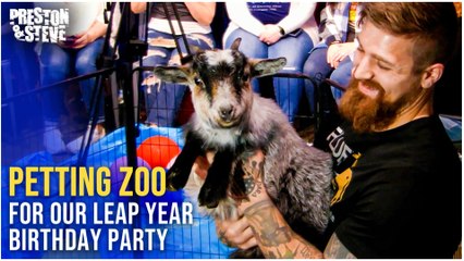 Petting Zoo in the Studio for Leap Year Birthday Party