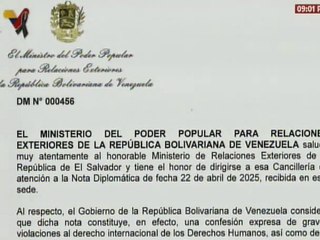 Comunicado | Venezuela responde a la nota salvadoreña con pruebas de violaciones internacionales