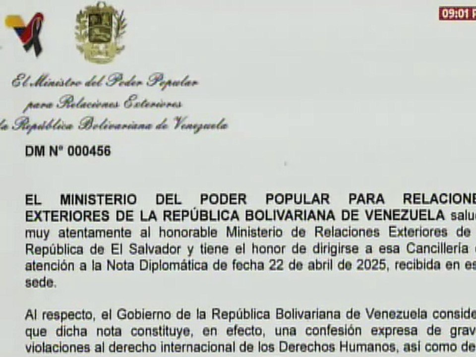 Comunicado | Venezuela responde a la nota salvadoreña con pruebas de violaciones internacionales