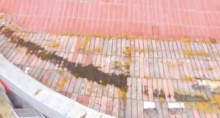 Así esta el techo de la Gran Arena del Cibao