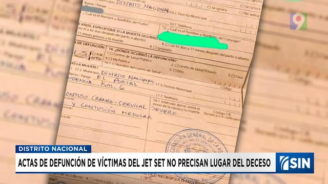 Actas de defunción de víctimas del Jet Set no precisan lugar del deceso| Emisión Estelar SIN