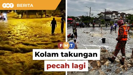 Kolam takungan Taman Seri Alam pecah lagi, 35 rumah terjejas