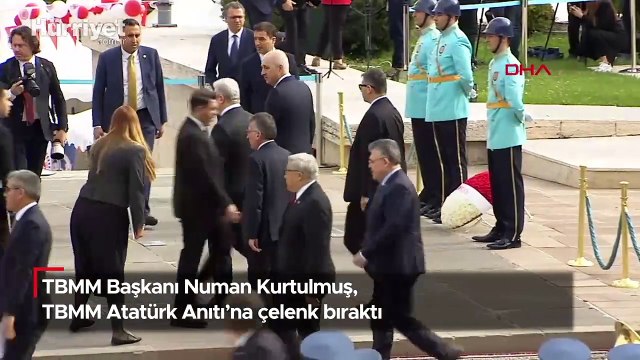TBMM Başkanı Numan Kurtulmuş, TBMM Atatürk Anıtı'na çelenk bıraktı
