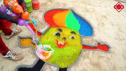 How to make Rainbow Draw Myan from Pinkfong with Orbeez,Big Fanta, Coca Cola, Mentos & Popular Sodas