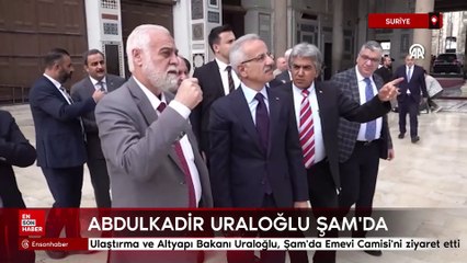 Ulaştırma ve Altyapı Bakanı Uraloğlu, Şam'da Emevi Camisi'ni ziyaret etti