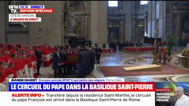 Installé dans la basilique Saint-Pierre, le corps du pape sera exposé au public jusqu'à vendredi soir