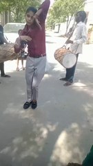Village girl first time dance on dhol
