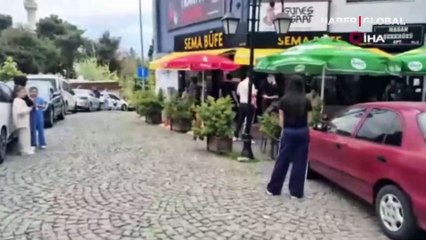 Tekirdağ'da deprem paniği kameralara yansıdı