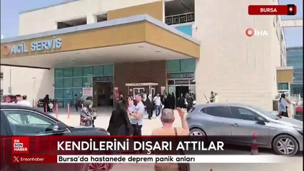 Bursa'da hastanede deprem panik anları