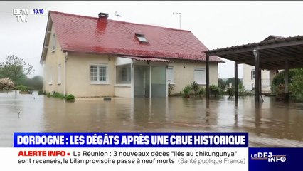 Crues en Dordogne: les habitants constatent les dégâts