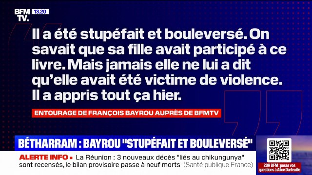 Témoignage de la fille de François Bayrou sur les violences à Bétharram: le Premier ministre se dit stupéfait et bouleversé