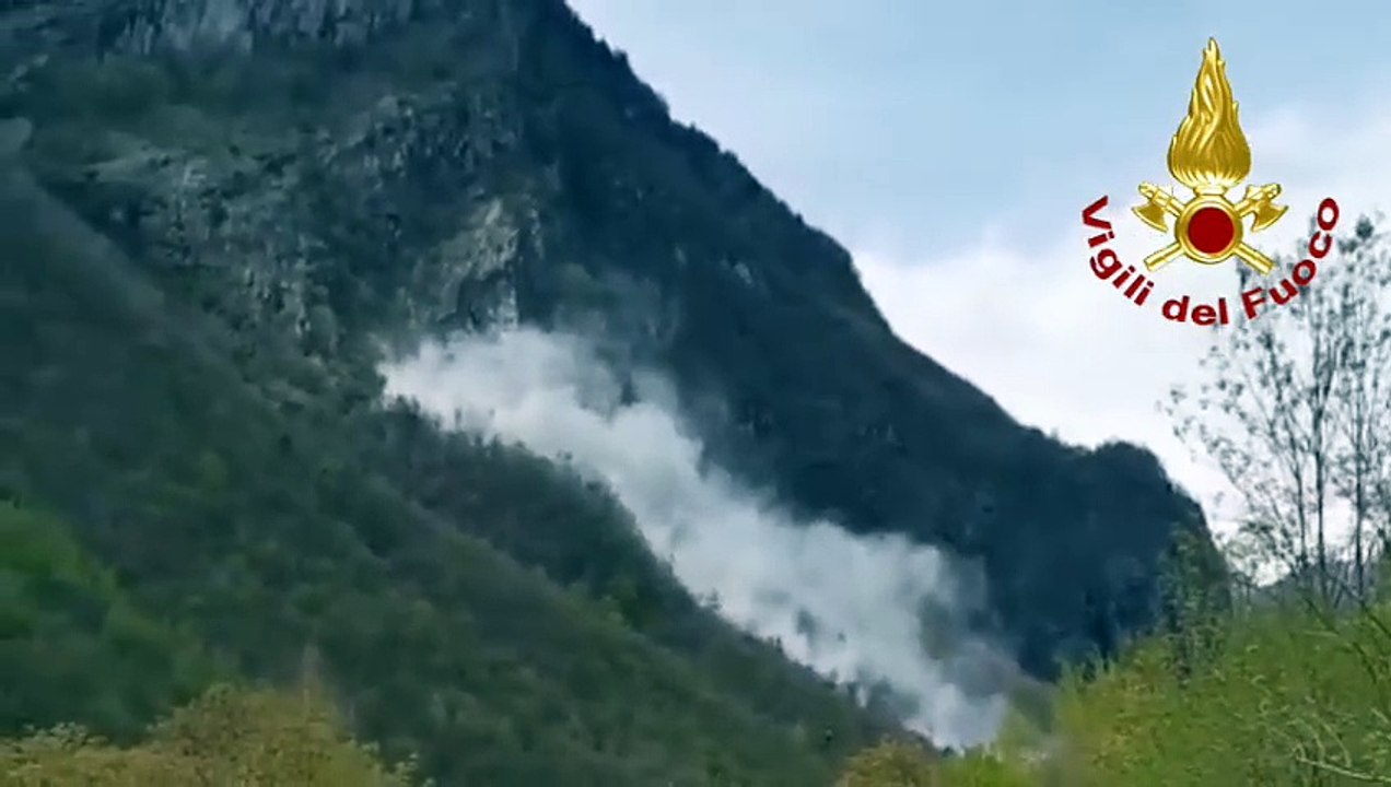 Frana in Val d'Ossola, il sorvolo dei Vigili del Fuoco (23.04.25)