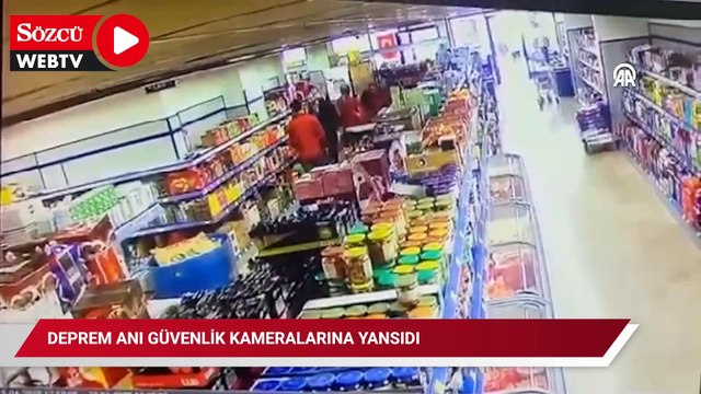 Deprem anı güvenlik kameralarına yansıdı