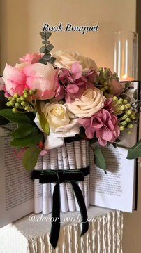 DIY Book Bouquet Tutorial via: @decor_with_sandyLearn how to make a beautiful DIY book bouquet with this easy step-by-step video tutorial! Perfect for book lovers, unique gifts, or creative decor.