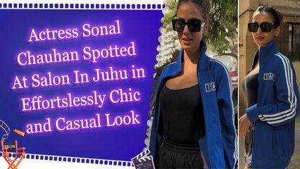 Actress Sonal Chauhan Spotted At Salon In Juhu in Effortslessly Chic and Casual Look