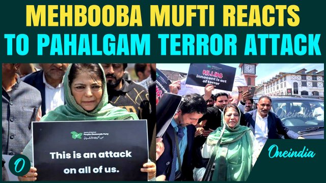 J&K Pahalgam Terror Attack: Mehbooba Mufti Leads Protest March; ‘Kashmir is Ashamed’ | Watch