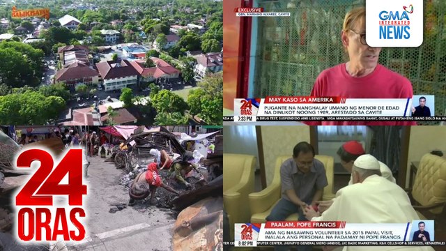 24 Oras: (Part 3) Kakulangan sa tubig, problema ng mga nasunugan sa Maynila; ama ng nasawing volunteer sa 2015 Papal visit, inalala ang personal na padamay ni Pope Francis; mga heritage mansion na bunga ng mayabong na sugar industry,..., atbp.