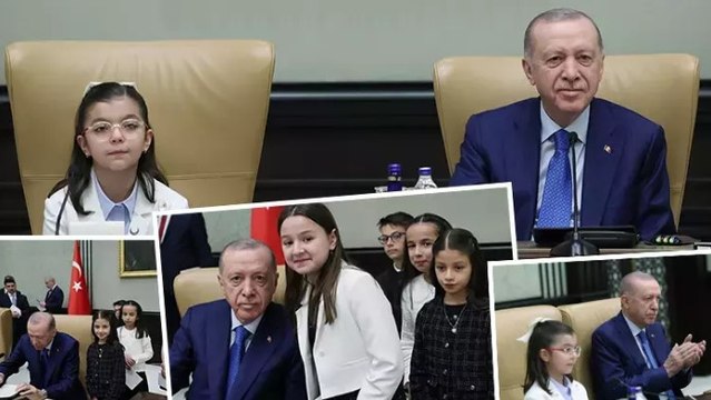 Cumhurbaşkanı Erdoğan, 23 Nisan Ulusal Egemenlik ve Çocuk Bayramı dolayısıyla çocukları kabul etti