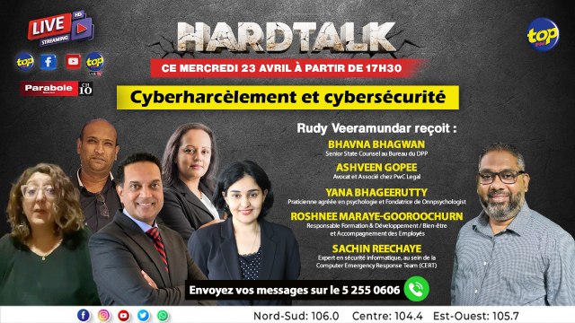 Hard Talk: Rudy Veeramundar reçoit Bhavna Bhagwan, Ashveen Gopee, Yana Bhageerutty, Roshnee Maraye et Sachin Reechaye