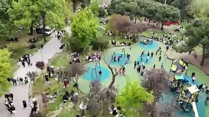 İstanbul'da deprem sonrası Maçka Parkı görüntüleri