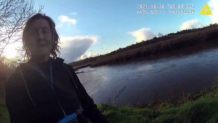 Police bodycam footage of paddleboard guide Nerys Lloyd at scene of tragedy in Haverfordwest